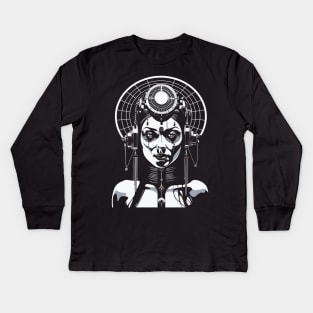 1950s Sci-fi Telepathic Goddess Kids Long Sleeve T-Shirt